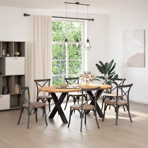 The Living Store Eettafel 200x100x74 cm ovaal massief eikenhout lichtbruin - Eetkamertafel - Eikenhouten Tafel - Ovale Tafel - Grote Tafel - Solide Tafel
