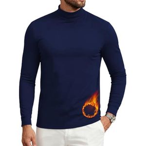 Sportshirt heren fleece coltrui met lange mouwen voor outdoor en fitness