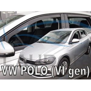 Zijwindschermen donker tbv VW Polo - 5 deurs model NA 2017 set raamspoilers tbv voor & achterdeuren L+R