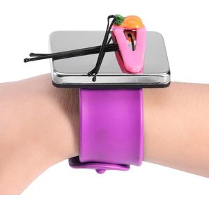 Magnetische Polsband Haargreephouder Haarclip Collector Kappersaccessoire Zwarte Gelhouderarmband, Haargelarmband, Gelhouderarmband, Haarproductpolsband, Randcontr (#4 - Paars)