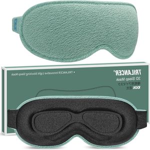 Slaapmasker 100% Lichtblokkerend Ontwerp Oogmasker-Eye Mask Nachtmasker om te Slapen een Dutje te Doen Mediteren Reizen In Het Vliegtuig(Meer-groen)
