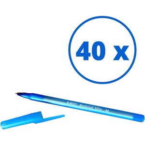 BIC Balpen - Stylo - Bic - Round Stic M - Blauw - 40 Stuks