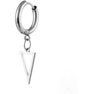 Oorring Edge - The Jewellery Salon- titanium - Oorringen met Hanger - Heren oorbellen - Dames Oorbellen - Hypoallergeen
