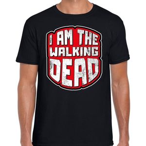 Halloween Halloween I am the walking dead verkleed t-shirt zwart voor heren -  horror shirt / kleding / kostuum XXL