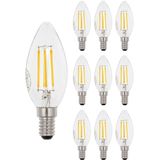 VITO LED Filament Kaarslamp C35 E14 - 6W (vervangt 50W) - 576lm - 2700K - Ø35mm - 220-240V - Energiezuinig - 10 stuks