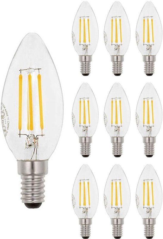 VITO LED Filament Kaarslamp C35 E14 - 6W (vervangt 50W) - 576lm - 2700K - Ø35mm - 220-240V - Energiezuinig - 10 stuks