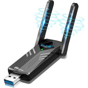 Muring WiFi Adapter USB 3.0 – Dual Band 2.4 GHz & 5 GHz – Tot 1300 Mbps – RTL8812BU Chipset – 2 × 3 dBi Antenne – Plug & Play – Geschikt voor Windows XP/7/8/10/11 - Light versie