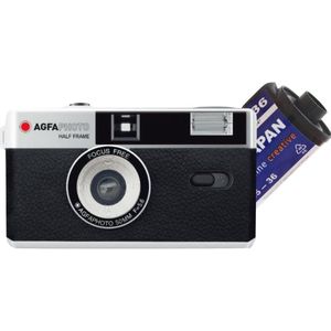 Analoge 35mm fotocamera met zwart/wit filmset en batterij - 1/2 formaat