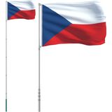 vidaXL-Vlag-met-vlaggenmast-Tsjechië-5,55-m-aluminium