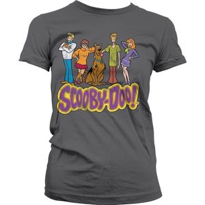 Team Scooby Doo Distressed Girly Tee Damen T-Shirt Dark-Grey-S
