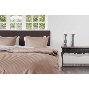 Heckett & Lane Uni Stripe Dekbedovertrek - Litsjumeaux - 260x200/220 cm - Misty Rose