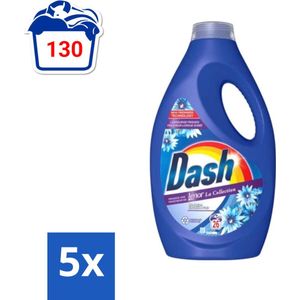 Dash - Lenor Collectie - Vloeibaar Wasmiddel - Witte en Gekleurde Was - Zeebries - 26 Wasbeurten - Bulkverpakking - 5 stuks