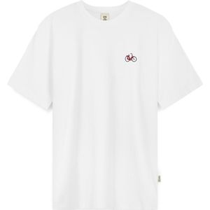 A-dam White Bike - T-shirt - Heren - Volwassenen - Vegan - Korte Mouwen - T-shirts - Katoen - Wit - XXL