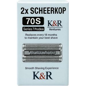 K&R Ventures - 70S - Vervangende Scheerkop - Zilverkleurig - Compatibel met Braun Series 7, Pulsonic & 9000