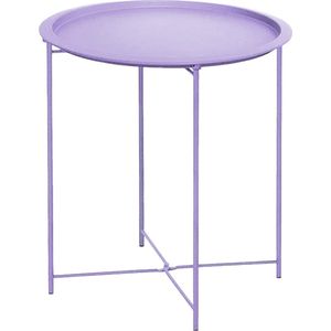 Inovra ® Stijlvolle Ronde Bijzettafel met Opbergruimte voor Woonkamer en Slaapkamer, Gemakkelijk Draagbaar