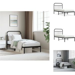 vidaXL Bedframe - Klassiek Robuust - Metaal - 207 x 95 x 100 cm - Zwart - Bed