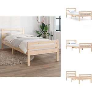 vidaXL Bedframe - Houten eenpersoonsbed - 195.5 x 80.5 x 69.5 cm - Massief grenenhout - Bed