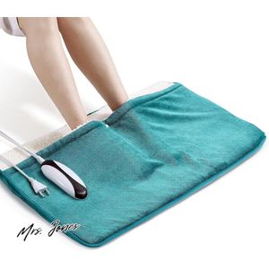 Mrs. Jones Elektrische voetenwarmer - verwarmingskussen extra groot formaat - 50 x 80 cm - voetenzak met 5 temperatuurniveaus - oververhittingsbeveiliging - automatische uitschakeling - machinewasbaar - full-body .