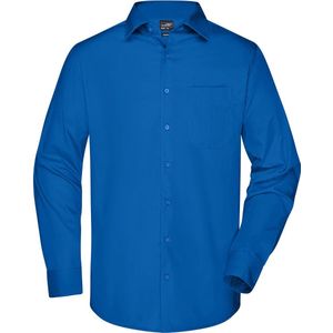 James and Nicholson Heren Longsleeve Poplin Shirt (Koningsblauw)