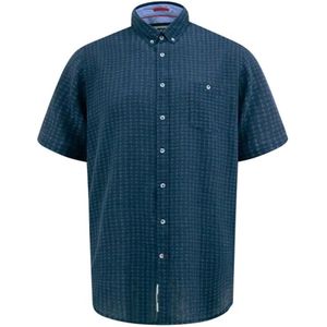 D555 Pontefract Overhemd Blauw Linnen-Mix Big Men Size 3XL