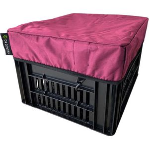 CRATE fietskrathoes van DS COVERS – Maat L 40x50cm – Outdoor – Roze – Waterdicht – UV bescherming – 600D polyester