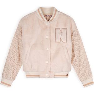 NoNo Meisjes baseball jasje fur - Darsy - Pearled ivoor