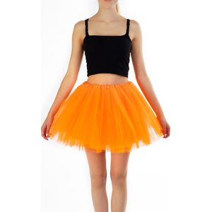 KIMU® Tutu Oranje Tule Rokje - Maat 68 74 80 86 92 98 - Neon Petticoat Rok Baby Peuter Meisje - Balletpakje Kinderen Babypakje Koningsdag