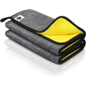 Premium Microvezelreinigingsdoeken - Autopolijst-microvezeldoek 30 x 30 cm - Droogdoeken voor auto-onderhoud - GSM 800 extreem absorberend - Set van 2