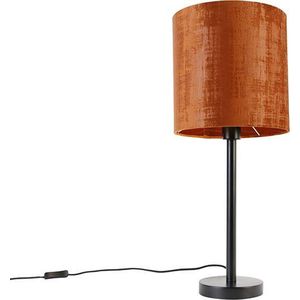 QAZQA simplo - Moderne Tafellamp met kap - 1 lichts - H 600 mm - Rood - Woonkamer | Slaapkamer | Keuken