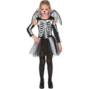 Witbaard Verkleedjurk Skelet Meisje Polyester Zwart/wit Mt 122-140