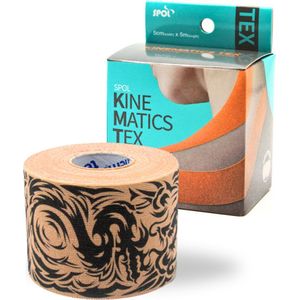 SPOL Kinematics Tex Kinesiotape Sporttape - Fysiotape - Kinesiology - Latexvrij - 1 Rol - 5 cm x 5 Meter - Beige Tattoo