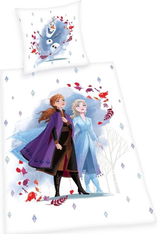 Dekbedovertrek - Frozen - Multicolor - 100% Katoen - Inclusief Kussensloop