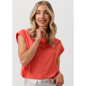Minus Leti Tee Tops & T-shirts Dames - Shirt - Koraal - Maat L