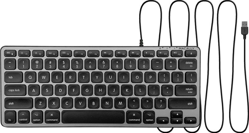 Macally - BLMINIZKEY - Compact Bedraad USB-A-Toetsenbord - Spacegray - Verlichte Toetsen