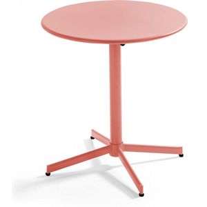 Oviala - Ronde kantelbare bistro tuin tafel van klei staal, 70cm - Palavas