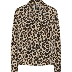 Pieces - Pcjulina - Blouse - Zwart/Leo - Lange Mouwen