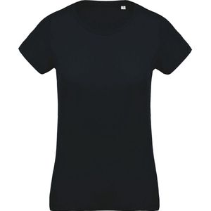 Kariban Dames/dames Organic Crew T-Shirt met halsband (Marine)