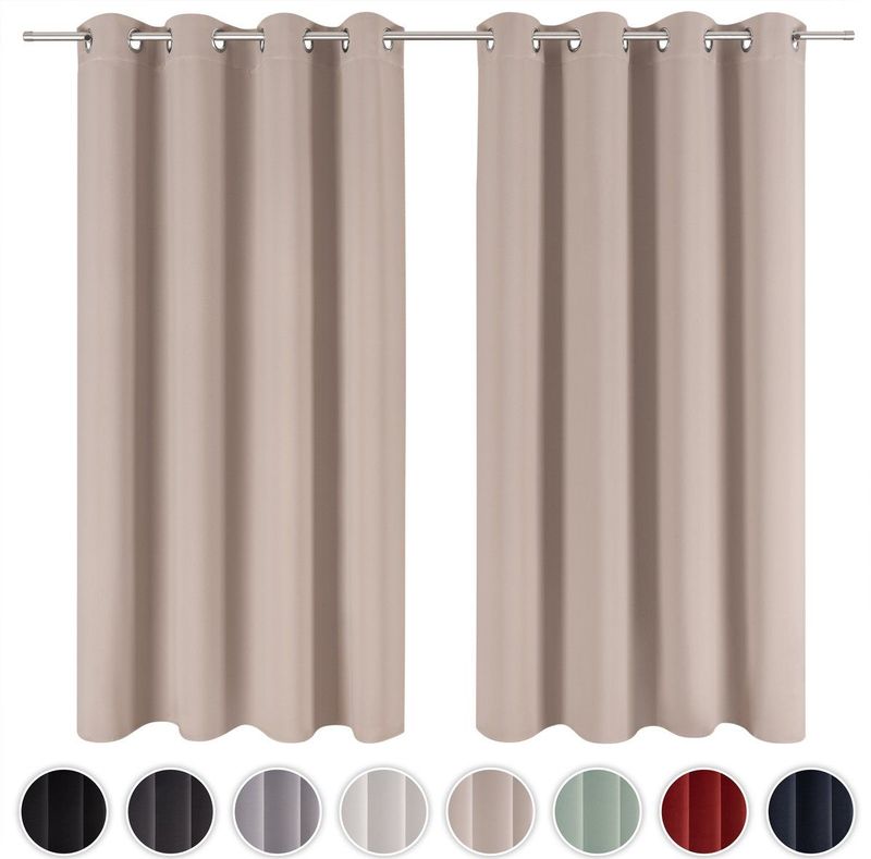 Blumtal Gordijnen - verduisterend - Kant en Klaar  - 140 x 175 cm - Taupe - Set van 2