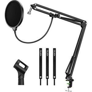 microfoon arm - Microfoonstandaard met pop-bescherming, professionele microfoonstandaard voor Blue Yeti en Blue snowball opnames, radio-microfoonarm met kabelbinders, popfilter, masker