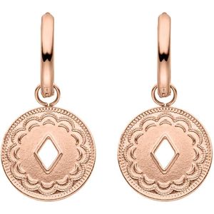 Victorious Dames Oorbellen Rosegoud – Rond met Ruit – 2.5CM