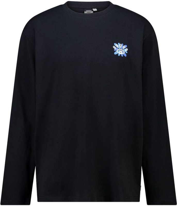 America Today longsleeve met backprint zwart