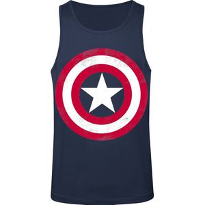 Captain America Shield Logo Heren Tanktop - marineblauw - XL
