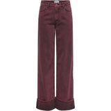 Only - Onlmadison-soph Hw Wide Fold Up Pnt - Cabernet - Dames Jeans