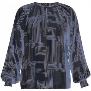 YEST - CURVE Fleur - Blouse - Dark Navy