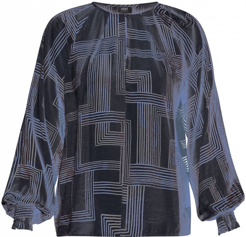 YEST - CURVE Fleur - Blouse - Dark Navy