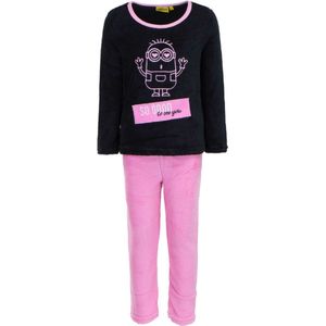 Kinderpyjama - Minions - Fleece - Zwart/Roze - 4 jaar/104 cm