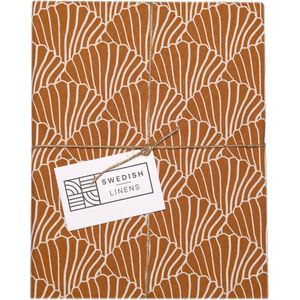 Swedish Linens - Kussensloop Seashells (50x75 cm) - Kussensloop - Cinnamon Brown