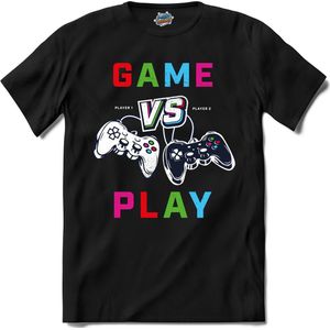 Game Vs Play | Gamen - Hobby - Controller - T-Shirt - Unisex - Zwart - Maat 4XL