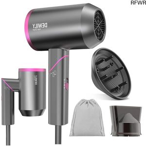 RFWR® Inklapbare haardroger met diffuser en stille werking - 3 warmtestanden, ideaal voor het stylen van haar