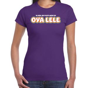 Bellatio Decorations Verkleed T-shirt voor dames - Oya lele - paars - carnaval - foute party XL